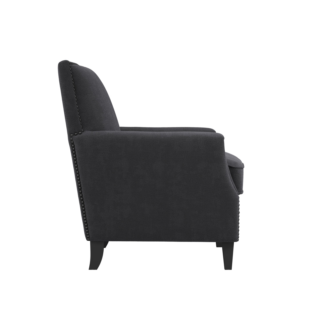 Atticus Anthracite Black Fabric Footstool